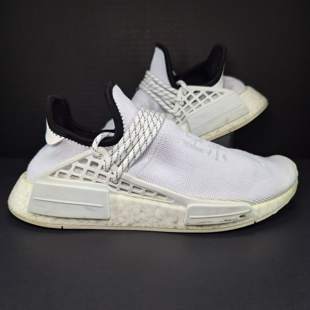 Adidas Pharrell x NMD Human Race Core White Running Shoes GY0092 Men's Size 7.5